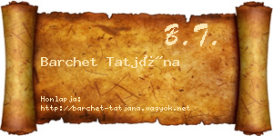 Barchet Tatjána névjegykártya